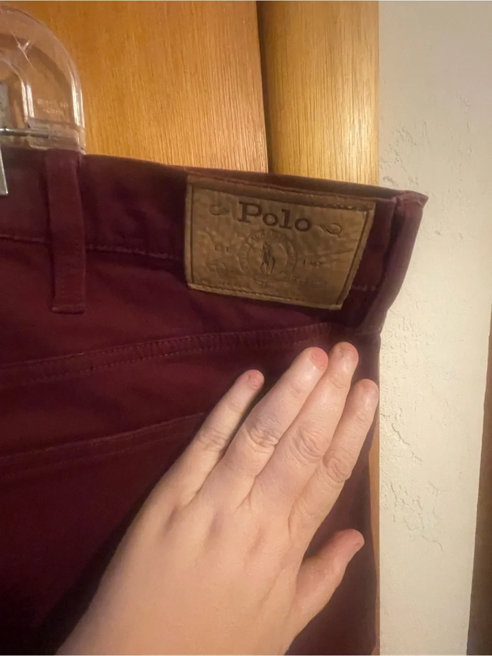 Polo Ralph Lauren Varick Slim Straight  Stretch Burgandy Jeans 46B/30
